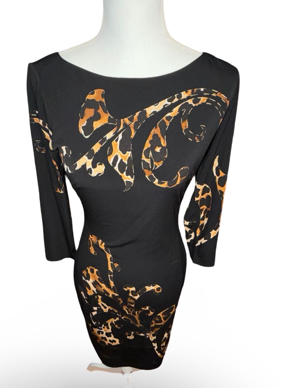 Caché Leopard Print Scroll Bodycon Sheath Dress – 0 - Picture 5 of 15